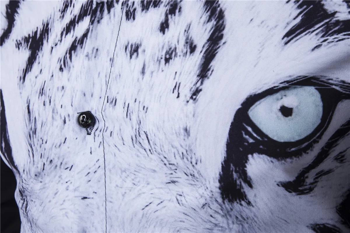 Мужская рубашка с длинным рукавом AOWUFS брендовая деловая принтом тигра одежда для