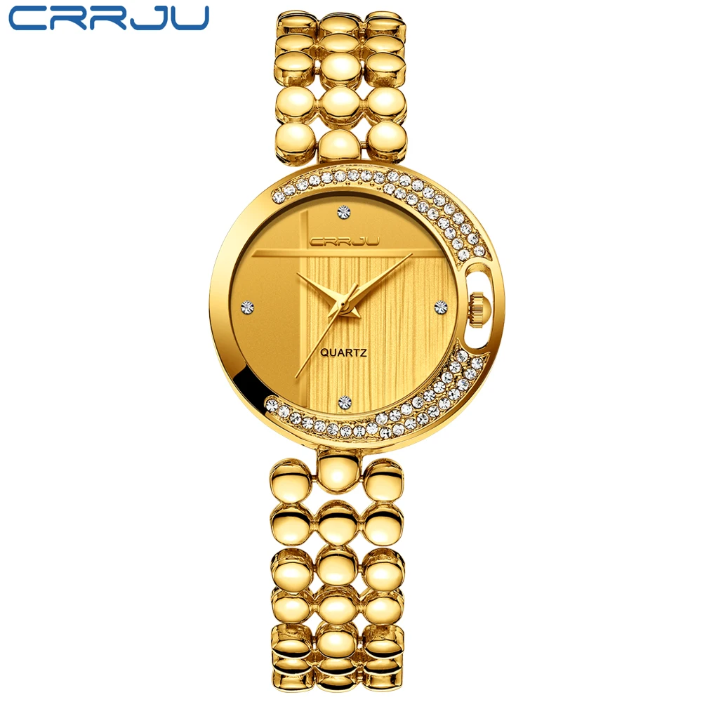 

Top Luxury Brand CRRJU Women Quartz Watch Ladies wristwatches relogio feminino G Women Watches Waterproof Clock for girl
