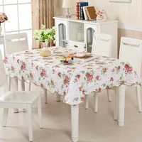 home furnishing pvc plastic waterproof defence oil tablecloth wave edge table cloth rectangle squareround table tea table cloth