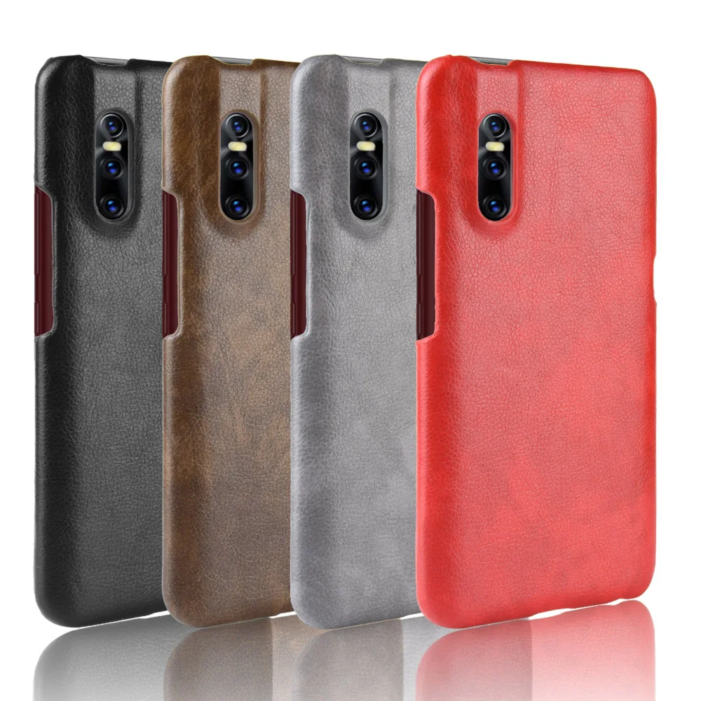 Новинка для Vivo X27 V1829A V1829T чехол ретро искусственная кожа с рисунком Litchi жесткая