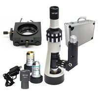 portable zoom metallographic microscope 100x 400x handheld led illuminated microscopio include aluminum box magnetic base