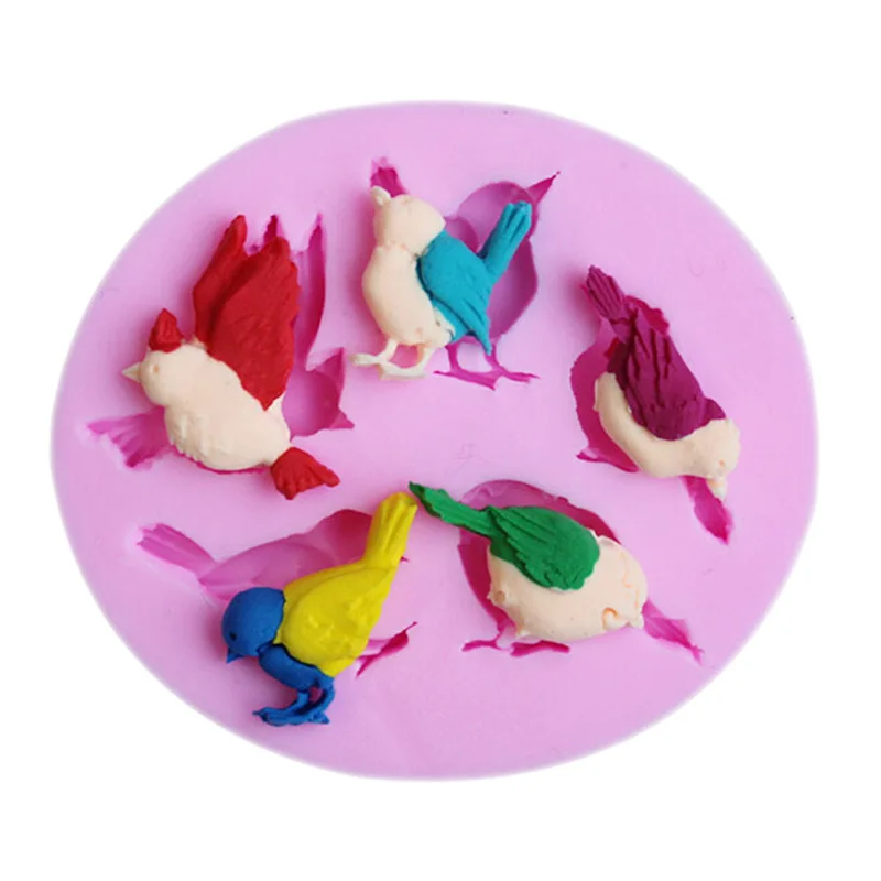 Птицы Силиконовые формы Fondant (сахарная) пресс форма для тортов декоративные