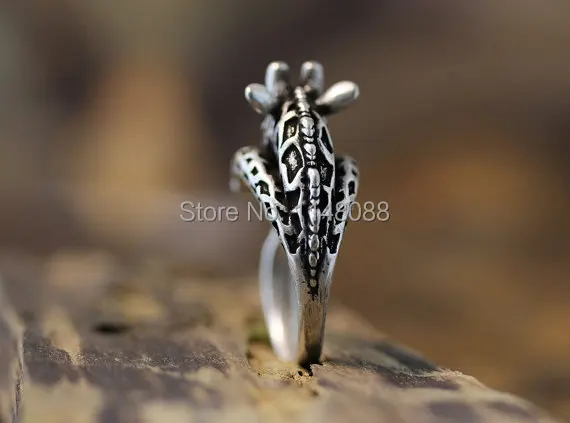 Кольцо с жирафом женское милое регулируемое кольцо животным в стиле ретро