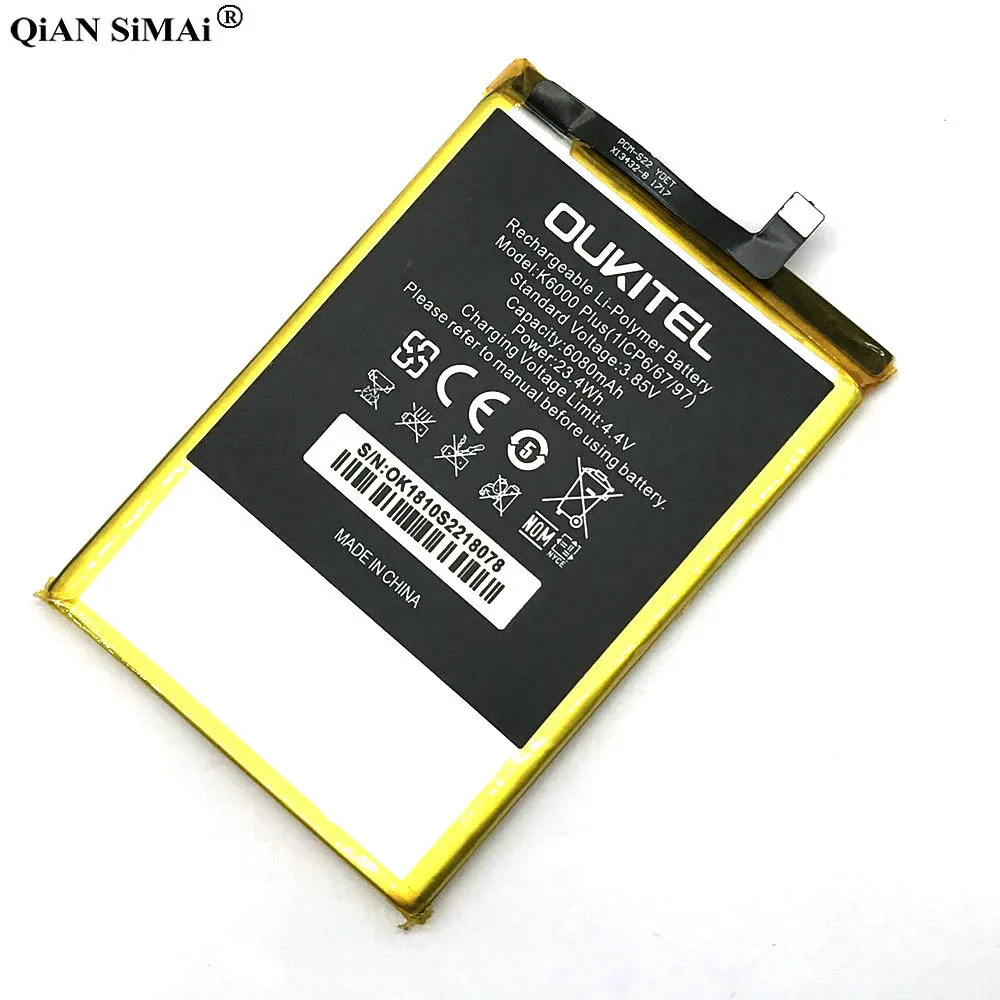 New High Quality K6000 Plus 6080mAh battery For Oukitel phone + Tracking number | Mobile Phone Batteries