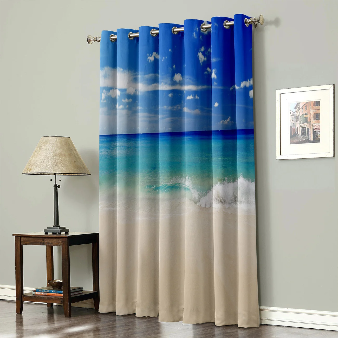 Тропический пляж синее море занавески для окон комнаты большие окна ванная