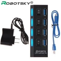 7 port usb hub 3 0 high speed 4 usb 3 0 hub with euus power adapter multi usb splitter onoff switch for tablet laptop computer