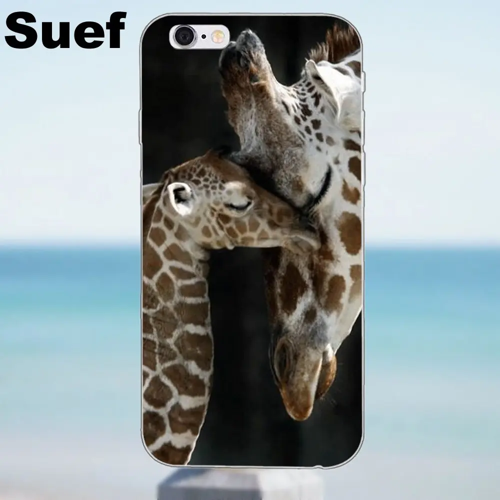 Suef милый жираф для iPhone 4 4S 5 5S 5C SE 6 6S 7 8 Plus X Samsung Galaxy A3 A5 J1 J3 J5 J7 2016 2017 мягкий крутой