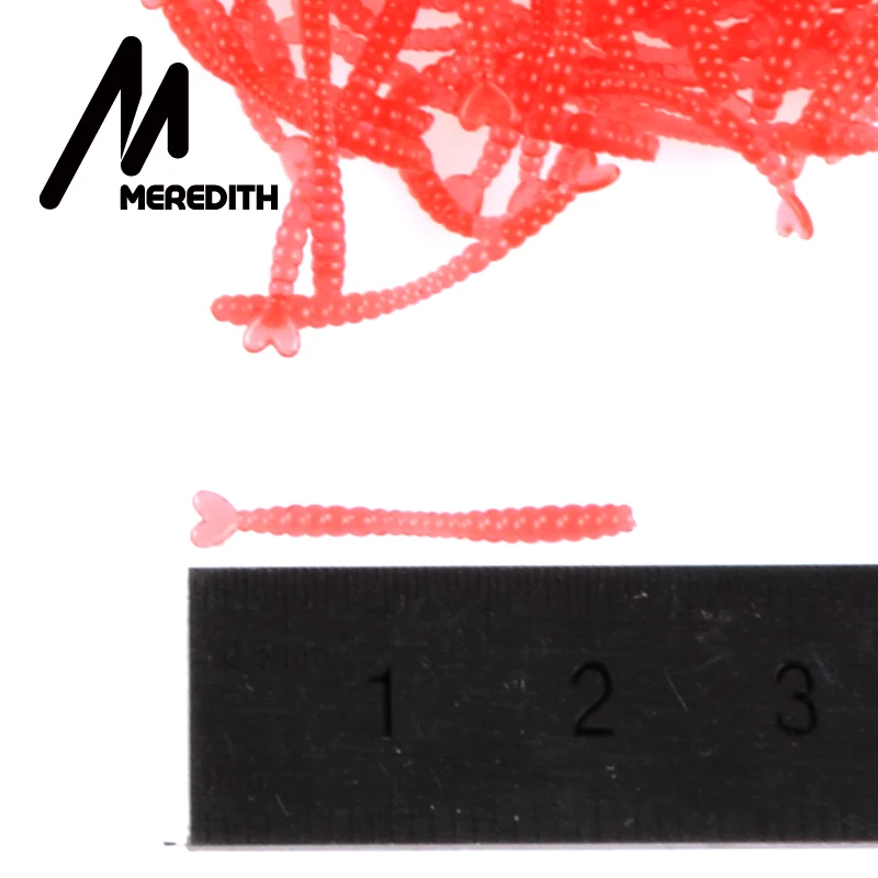 Meredith 200 шт. приманки в виде красного червя с запахом 2 см лидер продаж Мягкая