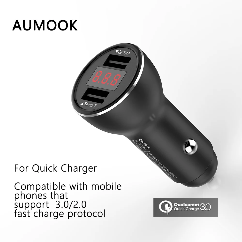 Автомобильное зарядное устройство двойной USB адаптер Быстрая зарядка 3 0 QC
