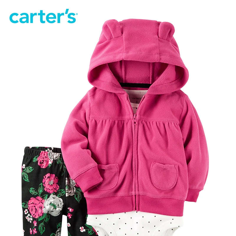 Carter's из 3 предметов для маленьких детей Детская одежда флисовый кардиган набор
