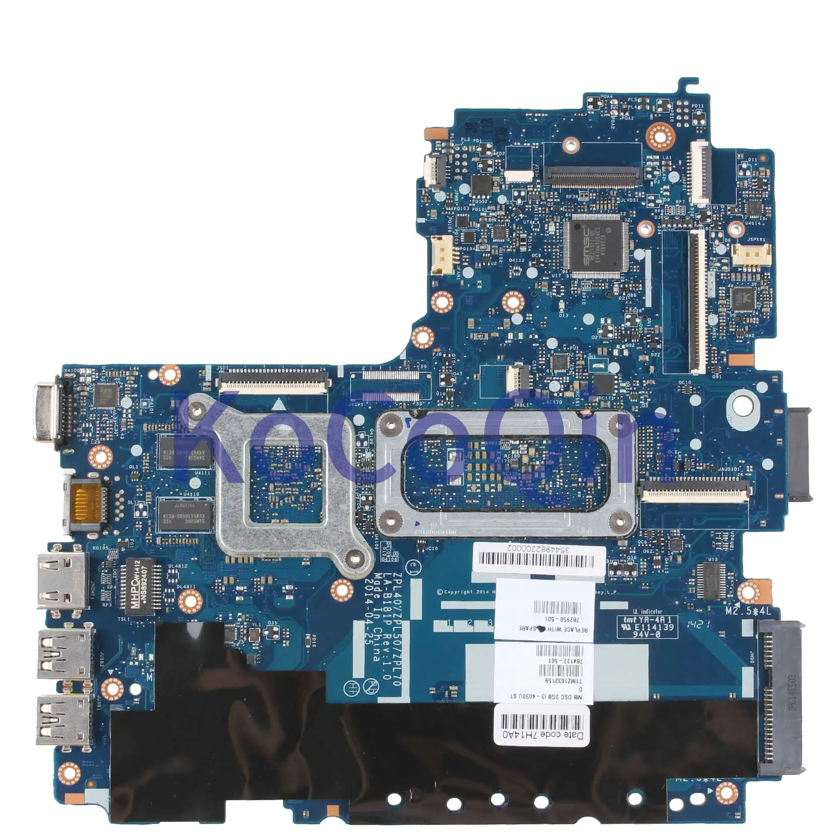 KoCoQin материнская плата для ноутбука hp Probook 440 450 470 G2 I3 материнская плата 782950-001 782950-601 ZPL40/ZPL50 LA-B181P VGA к внутреннему