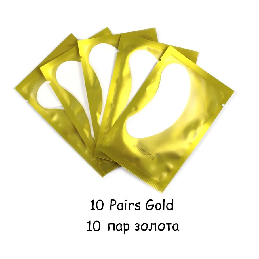 10pairs Gold 10/20 пар прививки ресниц под глазные накладки для наращивания ресниц наклейки на глаза s бумажные глазные гель-Патчи Наклейки Обертывания ресниц патч - Цвет: 10pairs Gold