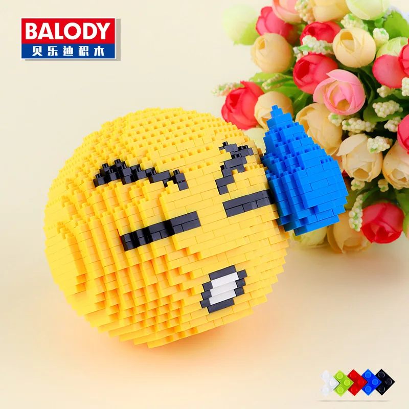 BALODY микро размер строительные блоки игрушечный конструктор игрушки, образовательная разведка, улыбающееся лицо игрушки