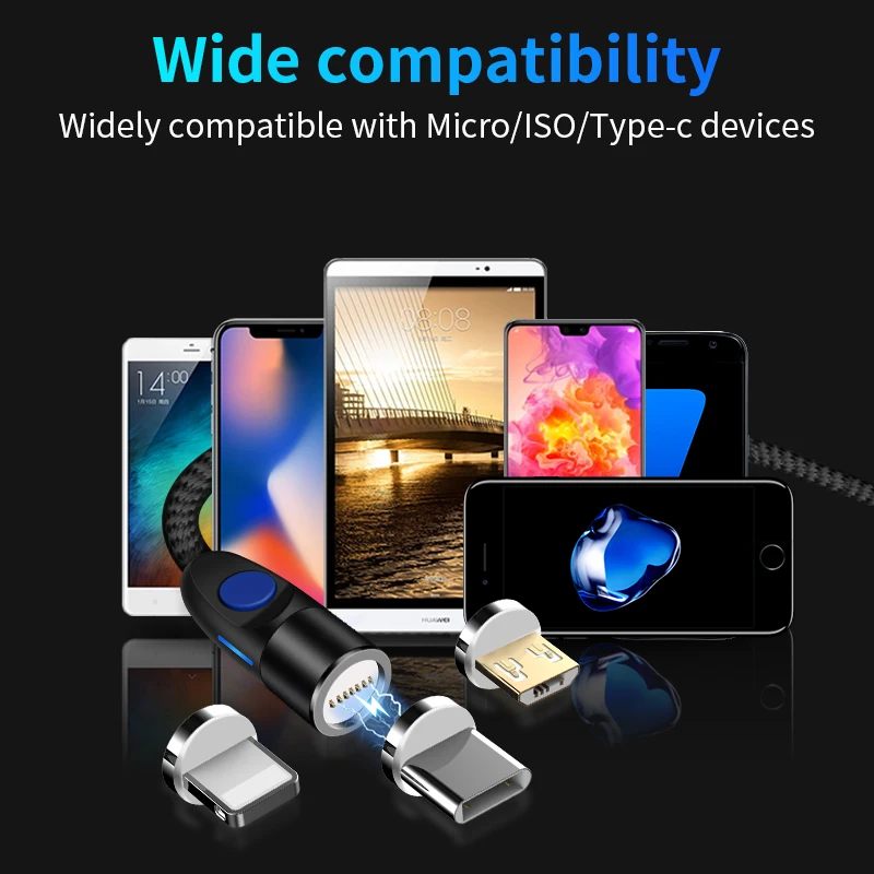 Круглый Магнитный кабель GREENPORT для iphone lightning xs 3A Шнур Micro Usb Type C быстрой зарядки