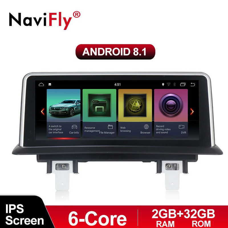 NaviFly Android9.0 IPS экран 6 ядерный процессор 2G RAM + 32G ROM Автомобильный gps мультимедийный
