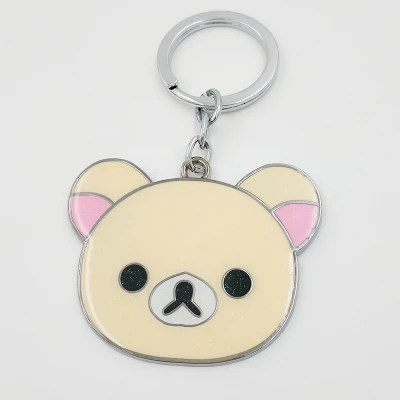 beige Rilakkuma брелок для ключей для женщин, милый мультяшный брелок для ключей, держатель для ключей, portachiavi chaviro llaveros, подвеска на сумку - Цвет: beige