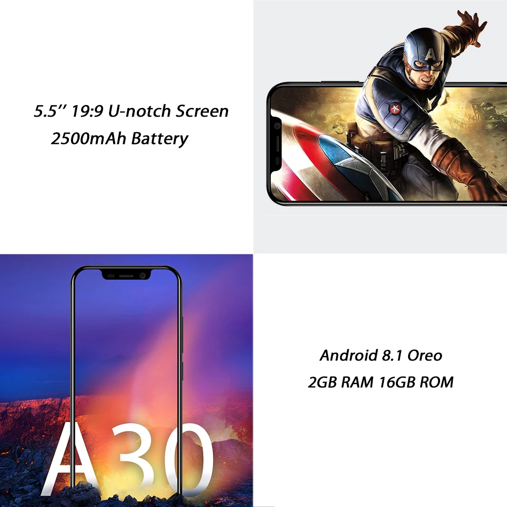Blackview A30 5 'ཏ:9 ips дисплей Face ID смартфон 2 ГБ + 16 8.0MP Камера мобильного телефона 3G