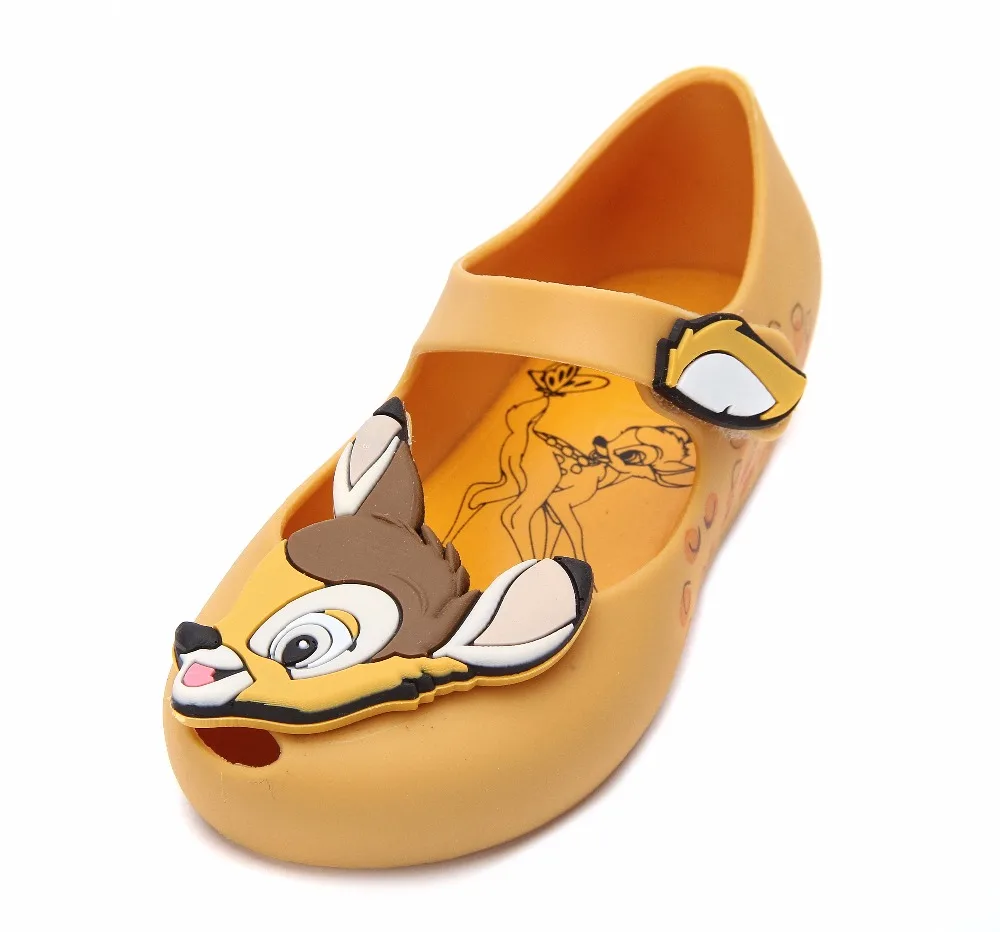 Mini Melissa/Новинка 2019 года дизайнерская прозрачная обувь с рисунком оленя детские