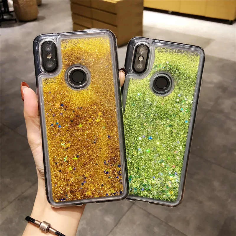 Cute love heart Dynamic Liquid Quicksand TPU Soft Case For XiaoMi RedMi Note 7 6 Pro 5 Plus S2 4X 4A 5A 6A Cover Phone Cases |