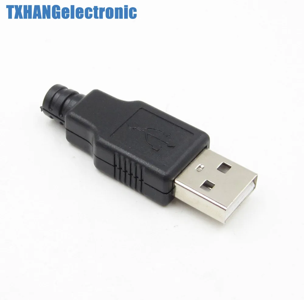 10 шт. USB2.0 Тип-вилка стандарта США 4-контактный разъем адаптера Contor jack &amp Черный