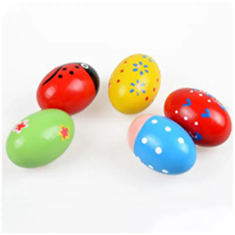 Детские деревянные песочные яйца инструменты Ударные музыкальные игрушки цвета