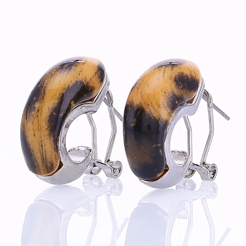 E1022 Tiger Brown Sehuoran Oorbellen, Модные Ювелирные серьги-гвоздики для женщин, трендовые масляные серьги, богемные серьги из цинкового сплава, массивные серьги - Окраска металла: E1022 Tiger Brown