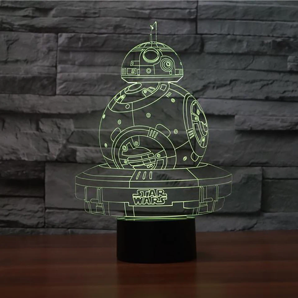 Звездные войны LED 3D ночные светильники креативный окружающий свет USB Настольная
