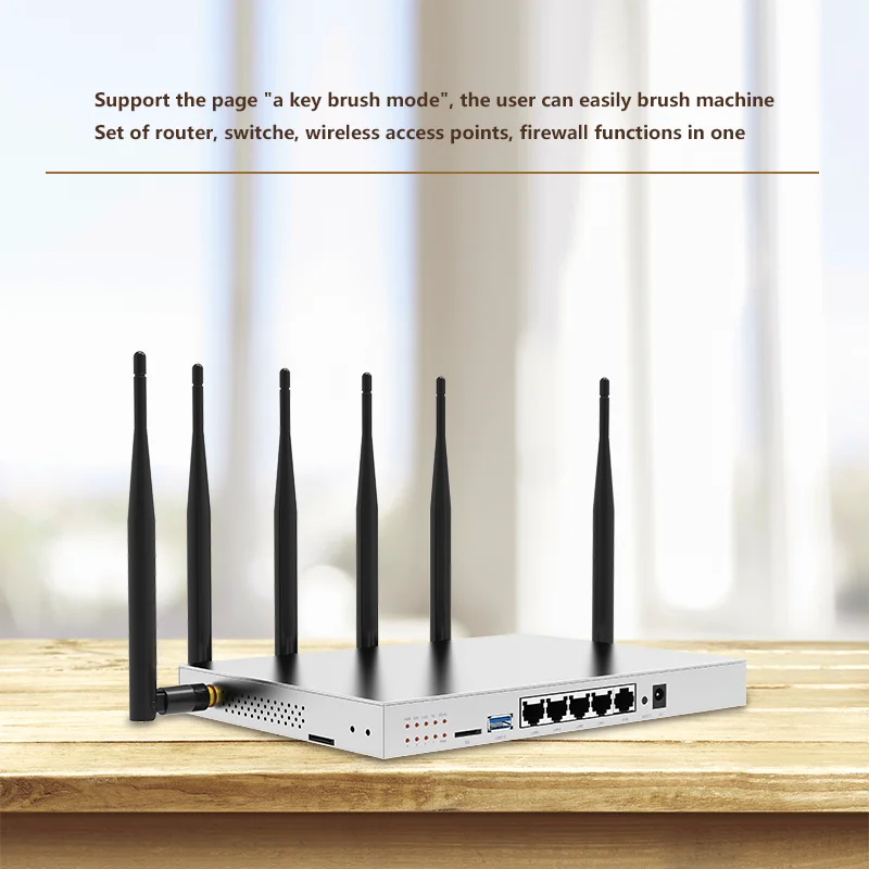 3g 4g lte router with pcie card 1200Mbps 512Mb dual band  2.4G/5GHz wifi antenna long range gigabit wifi router 11AC