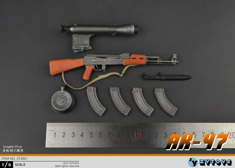 Пластиковая фигурка [ESTARTEK] ZYTOYS 1/6 AK47 / AKS47 для Phicen VC UD ND Jiaou Doll HT 12 дюймов|Игровые