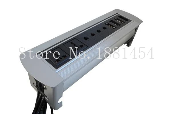 2018 полка из алюминиевого сплава ручная переворачивающая настольная розетка с