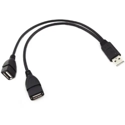 30 см USB 2 0 A Male к Dual Female Jack Y разветвитель концентратор шнур питания кабель