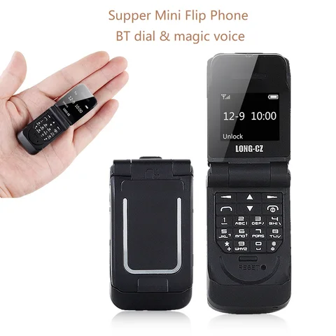 Супермаленький пластиковый телефон-раскладушка, внешний флип-телефон, наименьший размер, BT циферблат, волшебный переключатель голоса синхронизации, быстрый набор, одна Sim-карта, музыка