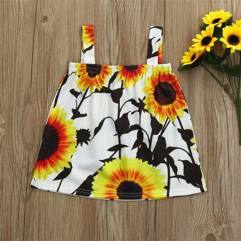 2019 Mommy and Baby Daughter Shirts Top Tee Vintage Sunflower Printing Off One-shoulder Shirt Family Matching Clothes Clothing | Мать и