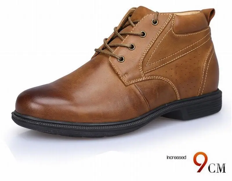Cyabmoz Fashion Brand Men Genuine Leather Height Increasing Shoes Invisibly 9cm Elevator Mens Lace up Casual Party Man | Обувь