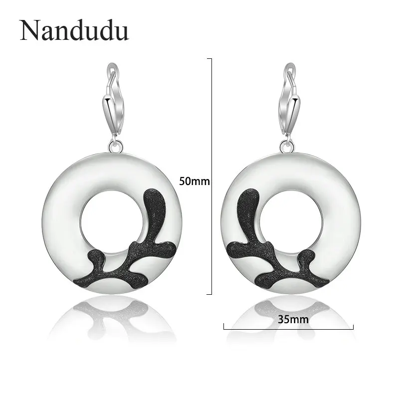 Nandudu новые большие круглые подвесные украшения наборы для женщин серебряный цвет