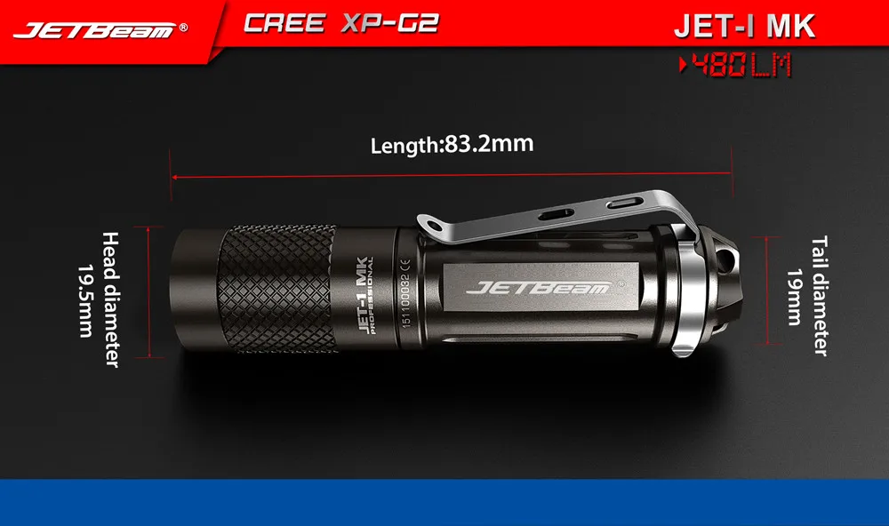 Новый высококачественный JETbeam JET 1 MK XP G2 480 люмен Мини Портативный