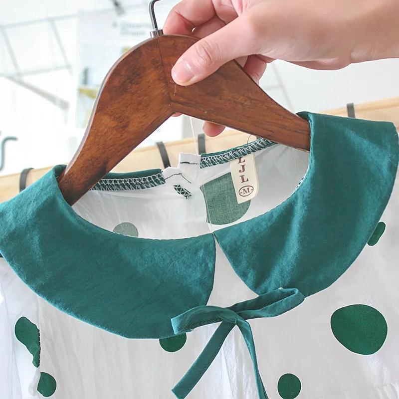 Spring Girl Dresses 2019 Korean Point Long Sleeve Princess for Children girls shirts | Детская одежда и обувь