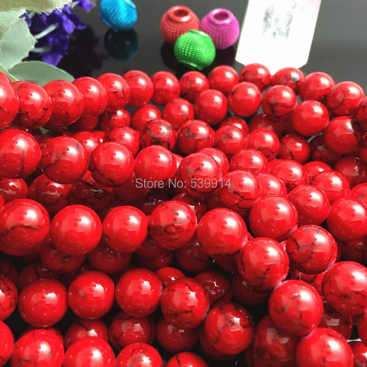 

4 мм 6 мм 8 мм 10 мм 12 мм синий/белый/красный синтетический Свободный Камень Ювелирные бусы 1 нить/лот