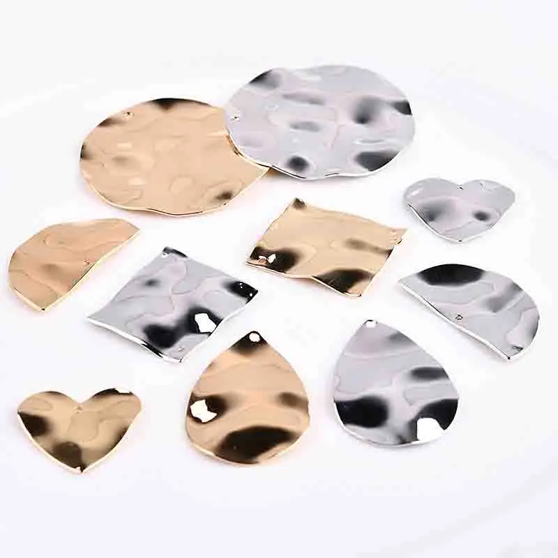 Min order 20pcs/lot Irregular waves geometry rounds/hearts/Water drops/square shape copper alloy charms diy jewelry making | Украшения и