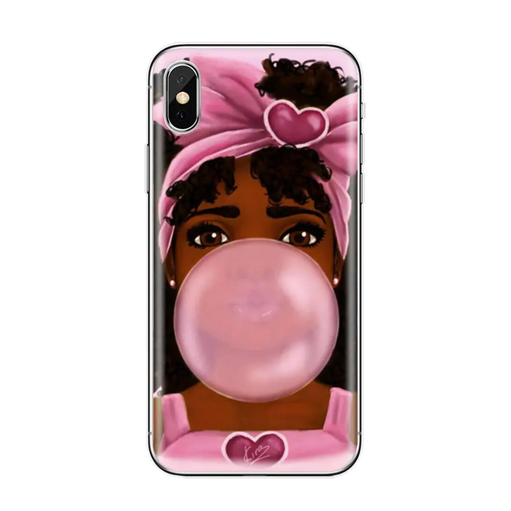 Черная девочка меланин поппин королева арт чехол для телефона для iPhone 11 pro max 7 6s 8 Plus 5S SE X XR XS MAX волшебный ТПУ силиконовый чехол для телефона - Цвет: TPU D1232