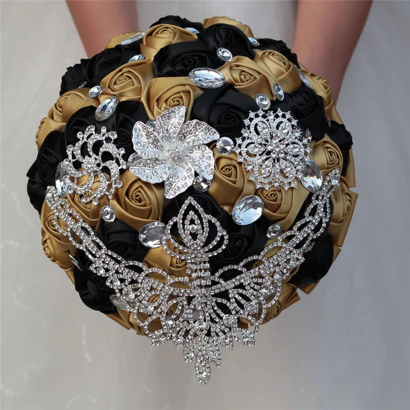 Свадебный букет для невесты подружки с кристаллами свадебный цветок ручной