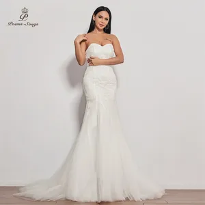 Женское свадебное платье It's yiiya, белое платье без бретелек с юбкой годе на лето 2019