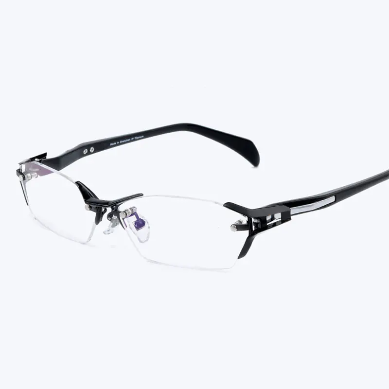 Black Rimless Reven Jate EJ1174 модная мужская оправа для очков, ультра-Утяжеленный светильник, гибкие IP электронные очки с металлическим покрытием - Цвет оправы: Black Rimless