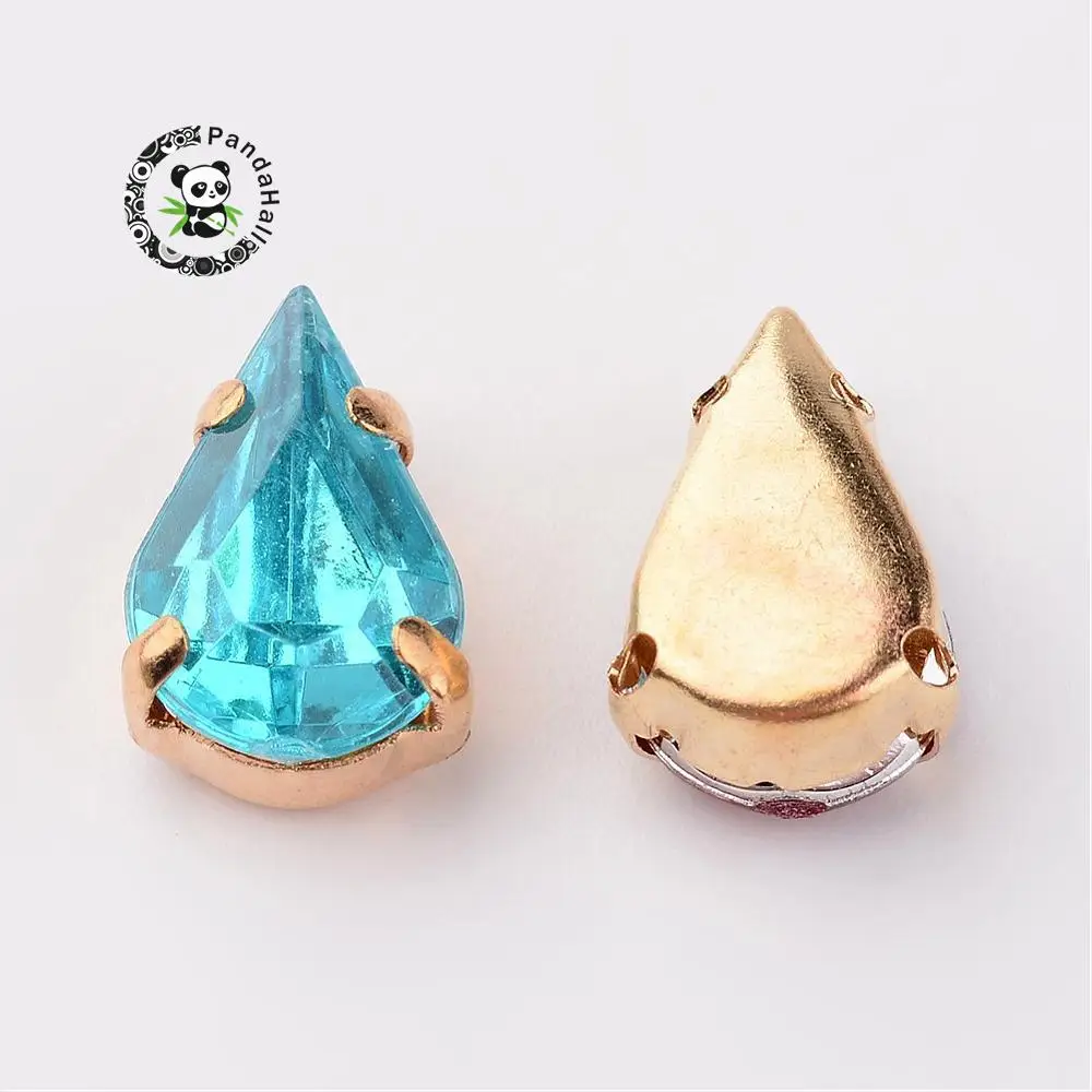

Mix Golden Drop Bead Acrylic Rhinestone Montee crystal beads for jewelry making DIY necklace Earring accessories,13x8x5.5mm F60