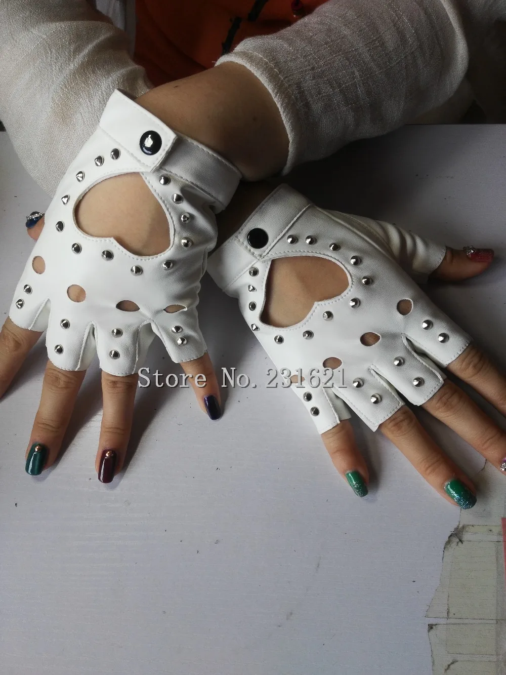 Женские модные перчатки с полупальцами для девушек танцев джаз панк