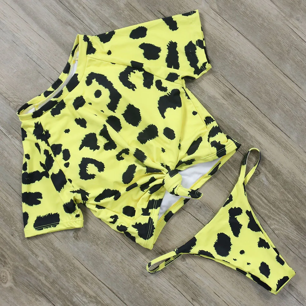 Бикини 2019 сексуальный женский спортивный купальник из двух предметов однотонная