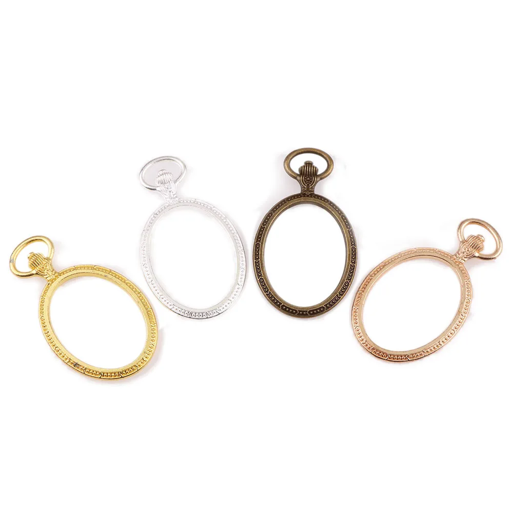 Vintage Big Size 2pc Oval Antique Metal Hollow Frame Glue Blank Connector Charms Pendant DIY Jewelry Findings Accessories | Украшения и