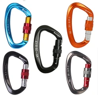 xinda 25kn mountaineering caving rock climbing carabiner d shaped safety master screw lock buckle escalade equipement
