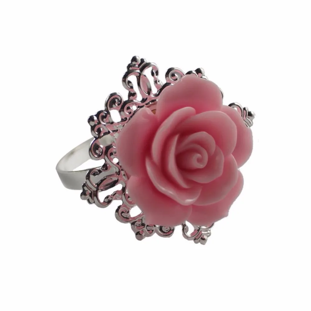 Распродажа 2018 белая роза новое розовое кольцо для салфетки серебряные/золотые