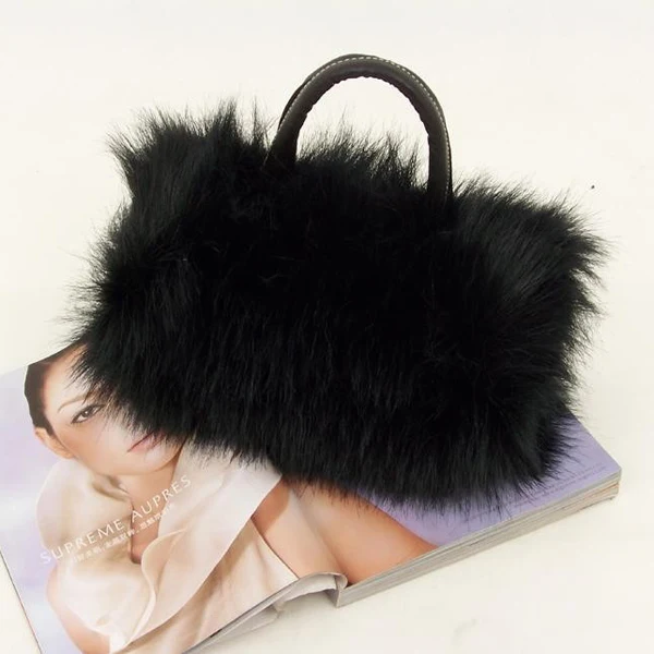 Autumn Winter Korean Fashion Wild Girls Portable PU Leather Female Design Faux Fur Handbag Women's Shoulder Bag Small Totes | Багаж и